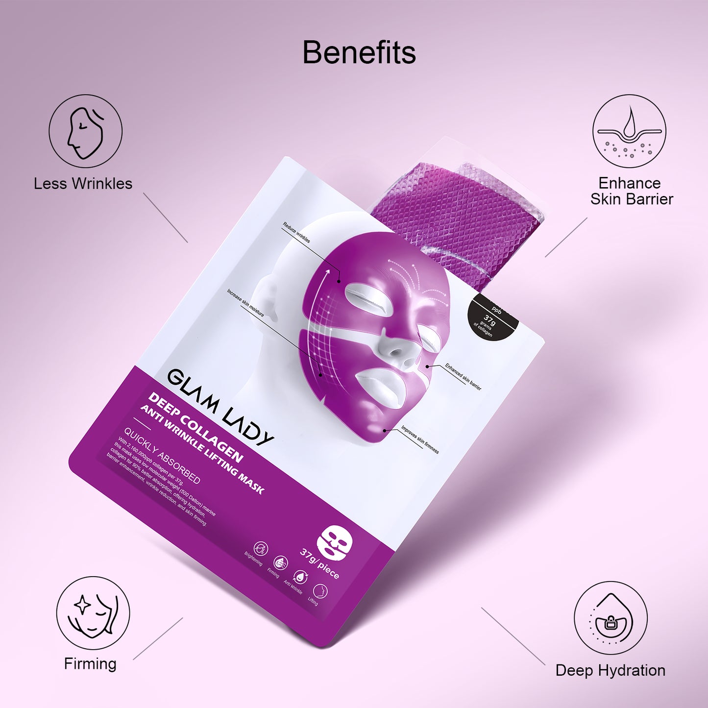 GLAM LADY Deep Collagen Anti Wrinkle Lifting Mask